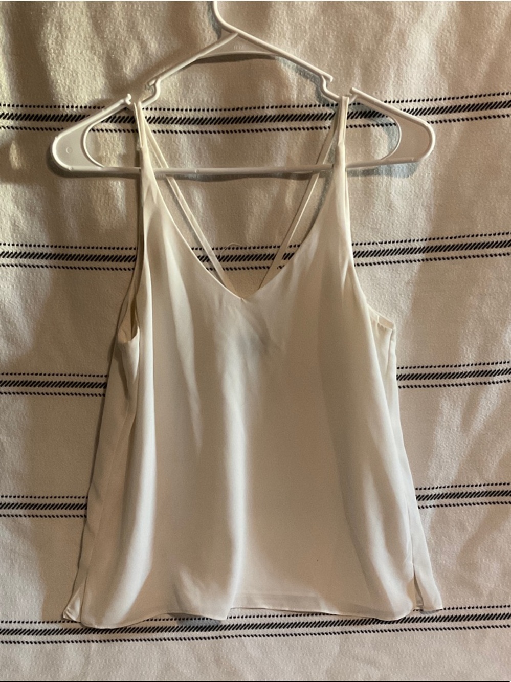 Topshop Cream V-Neck Satin Cami